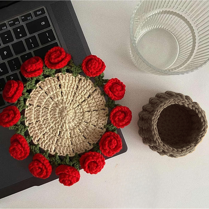 Flower coasters - Hand-sewn