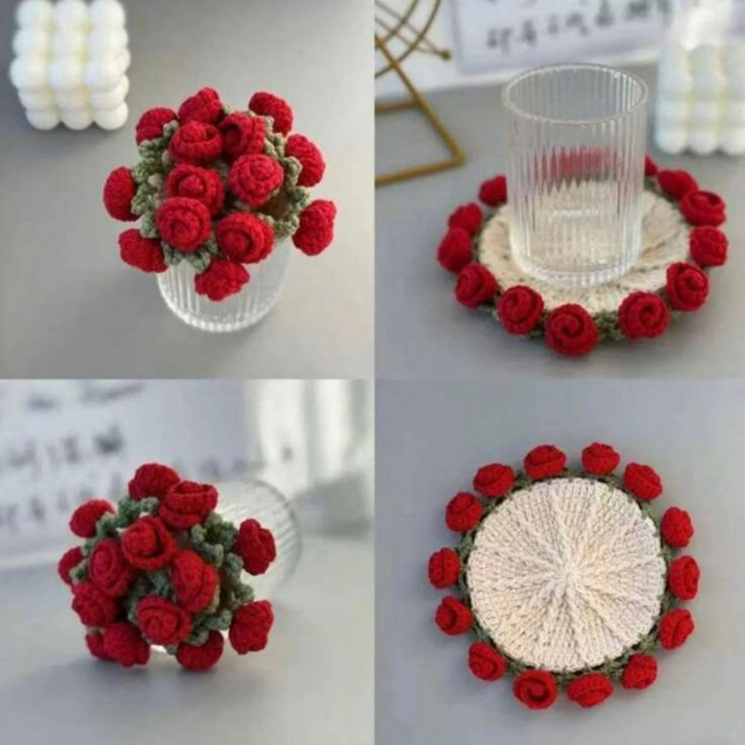 Flower coasters - Hand-sewn